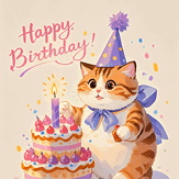 Happy birthday cat gif