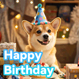 Happy birthday dog gif