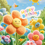 Happy birthday flowers gif