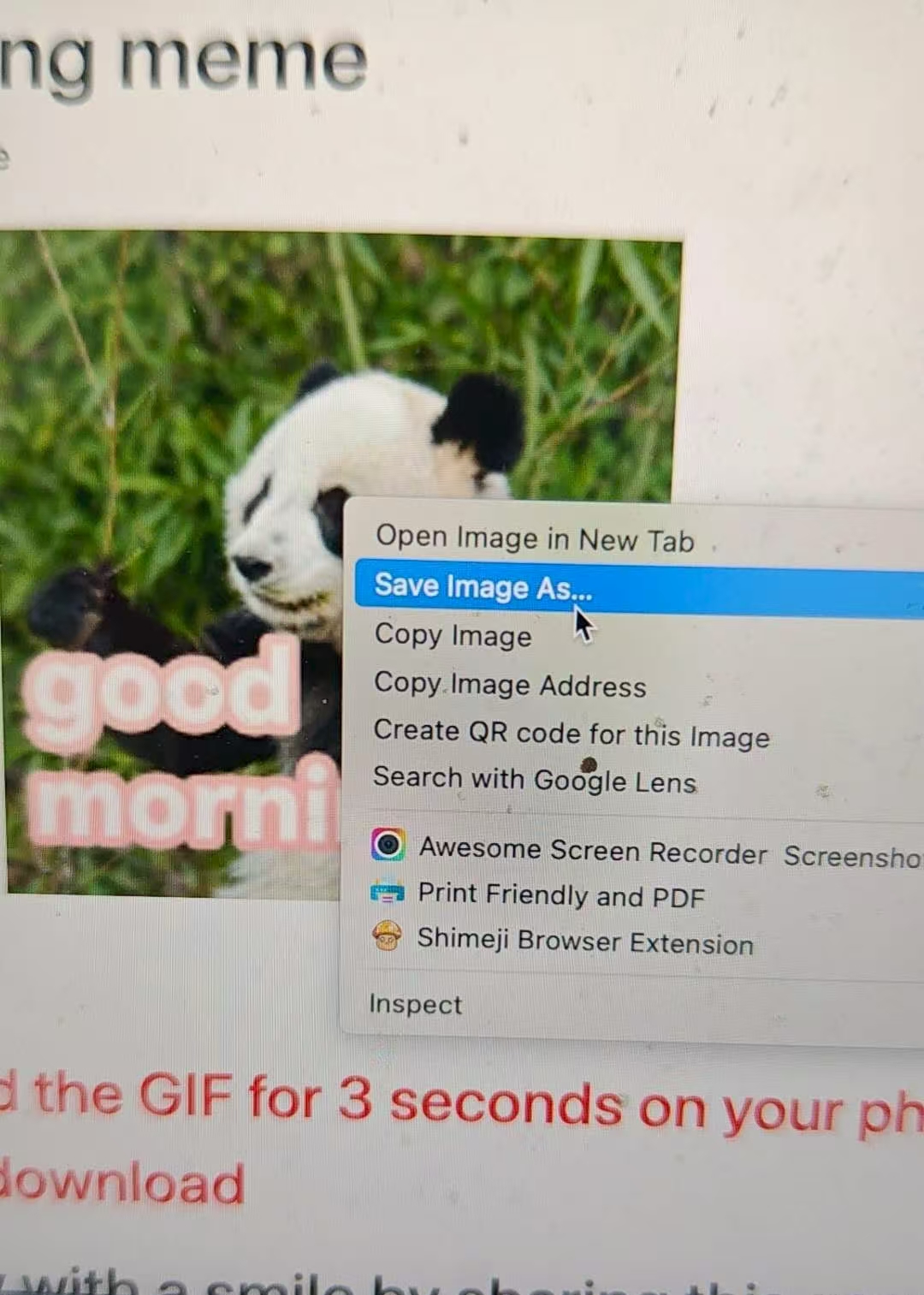 How to Download or Share a GIF in Google Chrome on Android, screenshot, Example